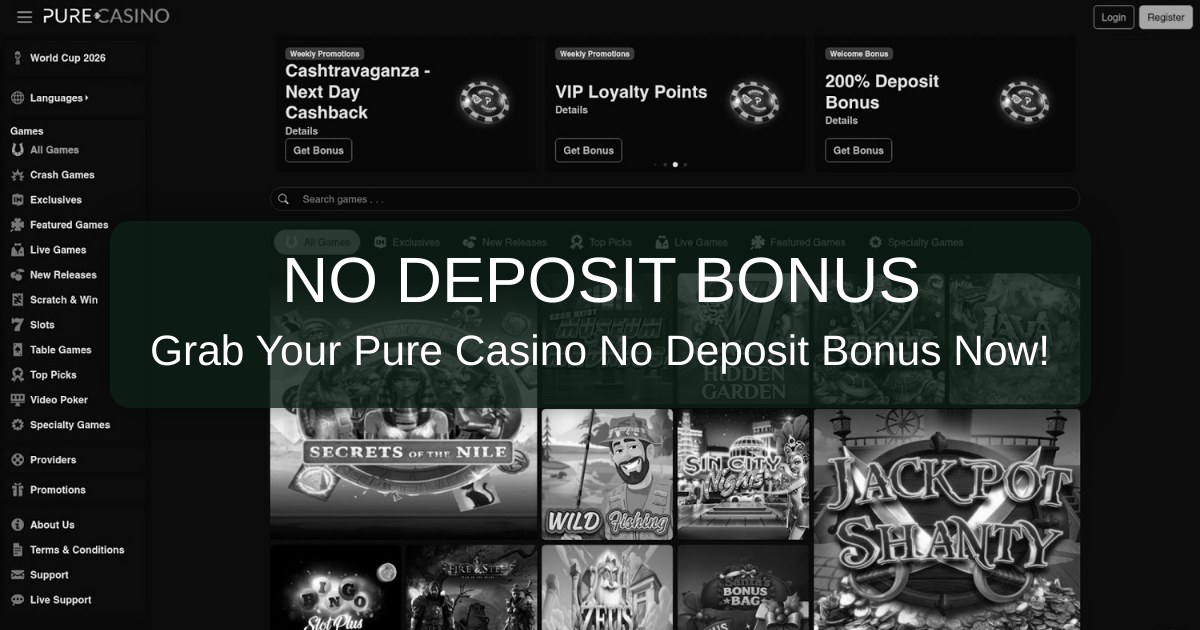 Pure Casino Bonuses - Best No Deposit Offers 2026 USA